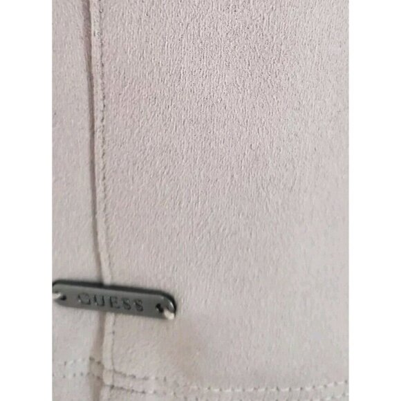 NWT GUESS DETTA FAUX SUEDE SUMMER CLAY FRONT ZIPPER MINI SKIRT SZ MEDIUM - Picture 6 of 7